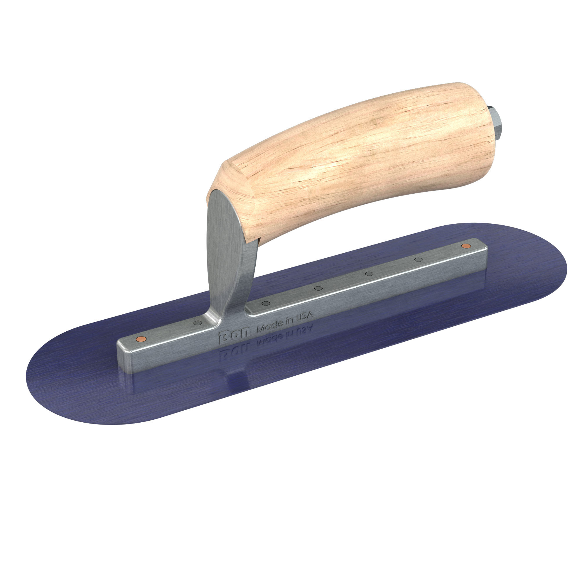 Bon Steel City, Finish Trowel -Round - Bs - 10 x 3 - Wd, Blade Material Blue Steel, Blade Length 10 in, Blade Width 3 in, Model# 66-147